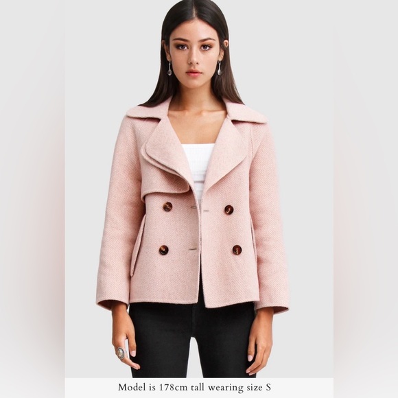 Belle & Bloom Jackets & Blazers - Belle & Bloom Pink Double-Breasted Coat (Designed in Australia)